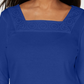 Blusa feminina Karen Scott de crochê com gola quadrada, azul, tamanho X-S