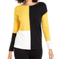 Blusa Alfani Feminina Ombro Caído Colorblock Amarelo Tamanho Pequeno