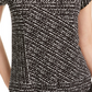 Camiseta feminina Alfani estampada com bainha redonda, preta, tamanho pequeno pequeno