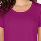 JM Collection Top feminino com decote redondo rosa tamanho X-S