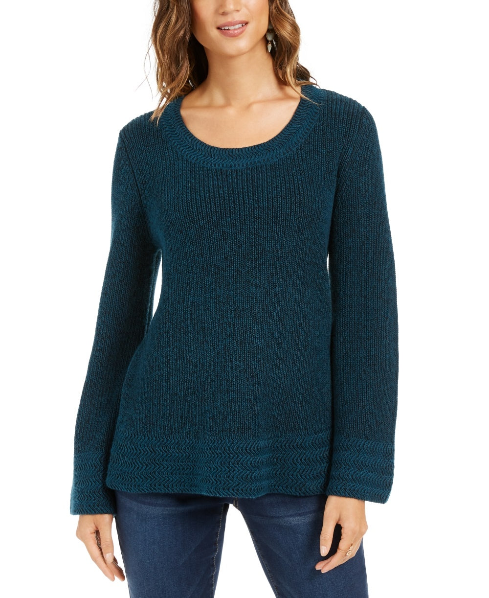 Suéter feminino Petite com pontos mistos Style &amp; Co Verde PP
