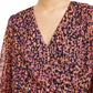 Blusa feminina Bar III Smocked Surplice Roxa Tamanho P