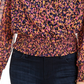 Blusa feminina Bar III Smocked Surplice Roxa Tamanho P