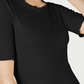 Blusa feminina Maison Jules com decote redondo e mangas curtas, preta, tamanho extragrande