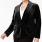 Blazer de veludo feminino INC International Concepts, preto, tamanho 4X