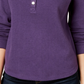 Karen Scott Sport Gola Asa Feminina Blusa Frente com Botões Roxo Tamanho P