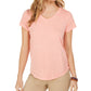 Camiseta feminina estilo &amp; co com decote em V, vermelha, tamanho extragrande