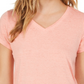 Camiseta feminina estilo &amp; co com decote em V, vermelha, tamanho extragrande
