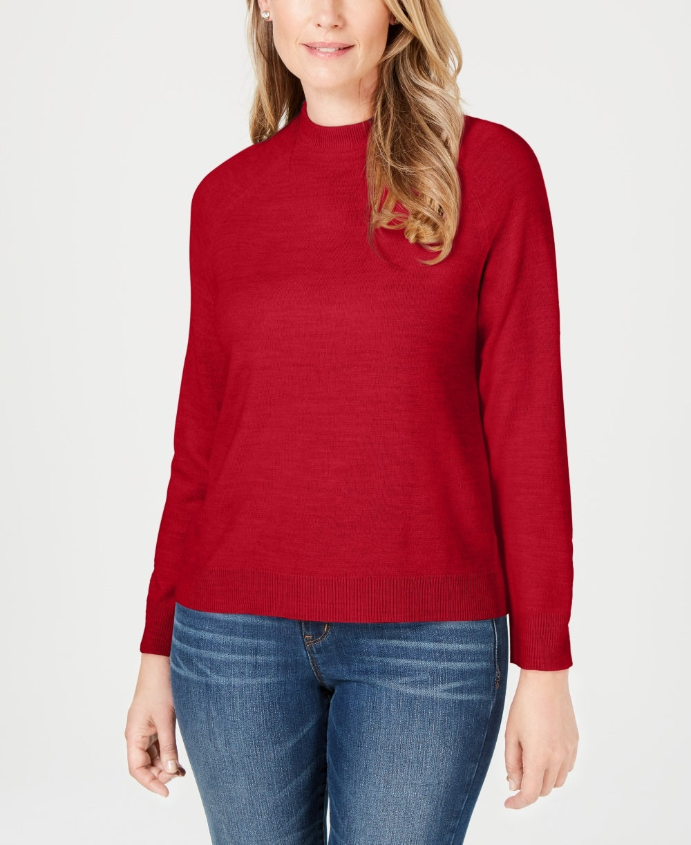 Karen Scott Suéter Feminino Gola Falsa Vermelho Tamanho Pequeno Pequeno