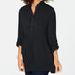 Camisa túnica babydoll feminina pequena estilo &amp; co, preta, tamanho p