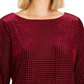 Charter Club Blusa de veludo texturizada feminina, tamanho vinho, médio