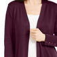 Cardigan feminino com mangas atadas e amarração JM Collection, roxo, tamanho médio