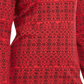 Karen Scott - Blusa feminina com estampa Fair Isle e gola falsa, vermelha, tamanho PS
