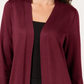 Cardigan Duster Feminino JM Collection Frente Aberta Vermelho Tamanho Pequeno X-Grande