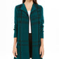Cardigan feminino xadrez com abertura frontal, verde, tamanho grande, Charter Club