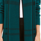 Cardigan feminino xadrez com abertura frontal, verde, tamanho grande, Charter Club