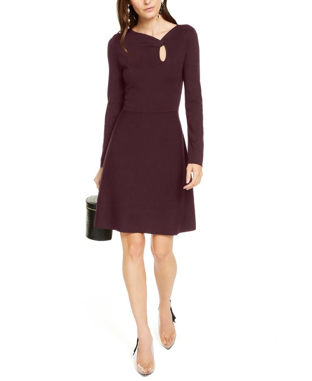 Vestido suéter feminino com gola assimétrica INC International Concepts, tamanho X-S