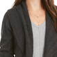 Cardigan feminino Petite Pointelle com gola xale cinza PS da Style &amp; Co