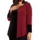 Túnica feminina Alfani Plus Colorblock assimétrica vinho tamanho 2X