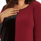 Túnica feminina Alfani Plus Colorblock assimétrica vinho tamanho 2X