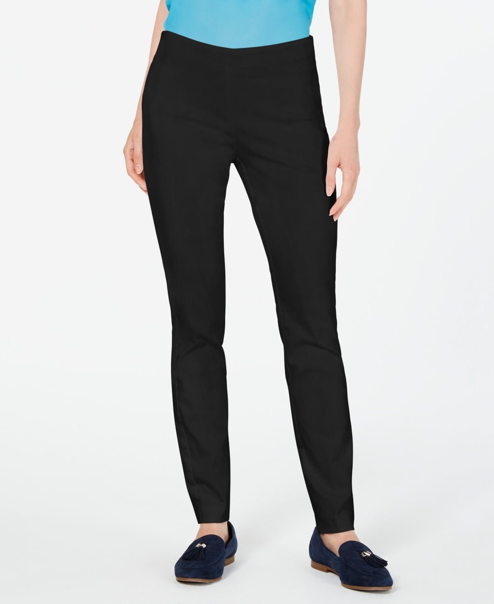 Calça skinny feminina Charter Club Chelsea Stretch Twill preta tamanho 4 Petite