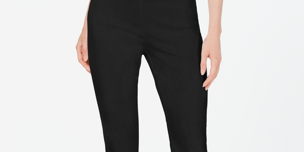 Calça skinny feminina Charter Club Chelsea Stretch Twill preta tamanho 4 Petite