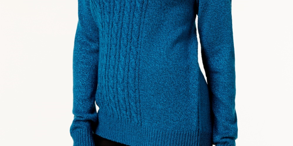 Karen Scott Suéter Feminino Gola Simulada com Acabamento em Botões Azul Tamanho XS