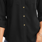 Camisa feminina Charter Club Petite Solid com botões, preta, tamanho Petit