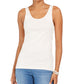 Regata feminina de algodão estilo &amp; co, branca, tamanho médio