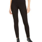 Calça feminina com cós ondulado e puxador INC International Concepts, preta, tamanho 14, pequena