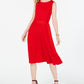 Vestido midi feminino Charter Club com amarração na cintura, tamanho grande, vermelho