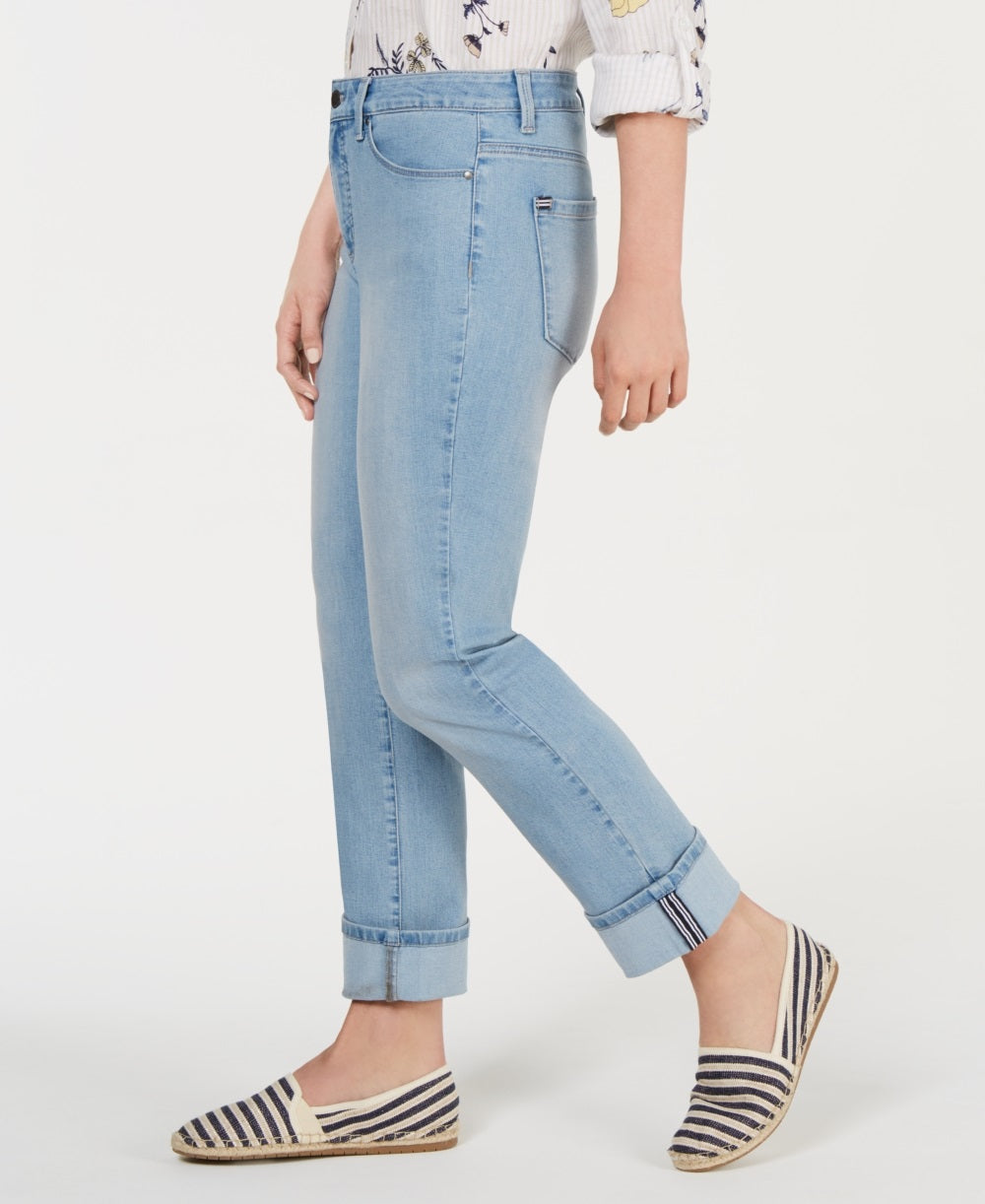 Calça jeans feminina com controle de barriga e punho Charter Club, azul, tamanho 18