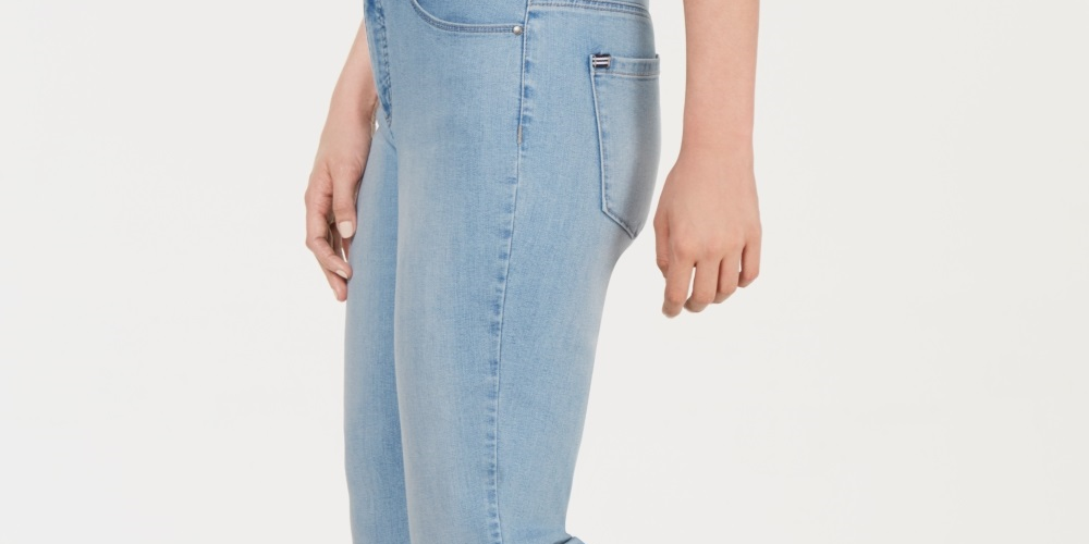 Calça jeans feminina com controle de barriga e punho Charter Club, azul, tamanho 18