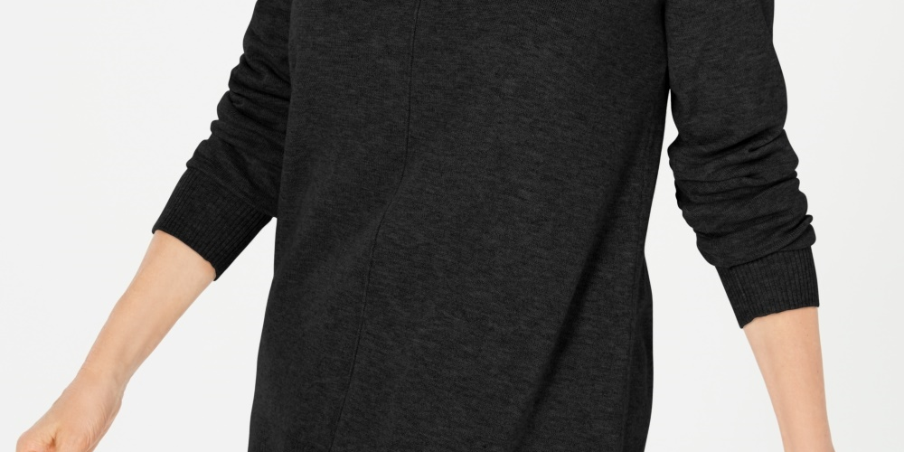 Karen Scott Suéter Feminino Plush com Costura Frontal Preto Tamanho P