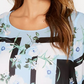 Blusa Alfani Feminina Petite Estampada Manga Anjo Azul Marinho Tamanho Petit X-Large
