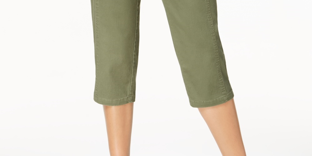 Calça Capri Feminina Estilo &amp; Co com Bainha Dividida Verde Tamanho 4