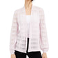 Cardigan xadrez feminino Alfani Illusion, branco, tamanho GG