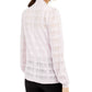 Cardigan xadrez feminino Alfani Illusion, branco, tamanho GG