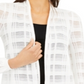Cardigan xadrez feminino Alfani Illusion, branco, tamanho GG