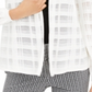 Cardigan xadrez feminino Alfani Illusion, branco, tamanho GG