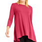 Top feminino Alfani Petite Solid Swing Rosa Tamanho Petit