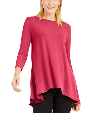 Top feminino Alfani Petite Solid Swing Rosa Tamanho Petit