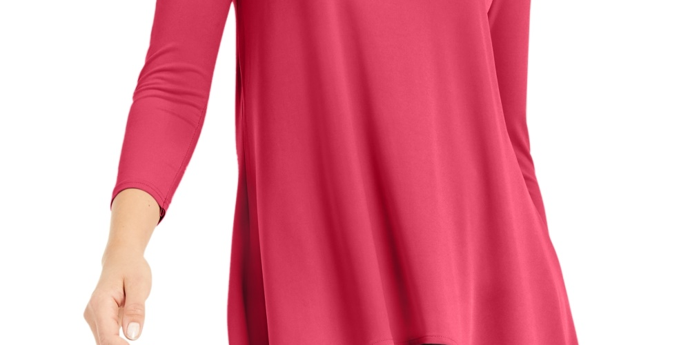 Top feminino Alfani Petite Solid Swing Rosa Tamanho Petit