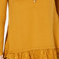 Túnica feminina estilo &amp; co, estilo em camadas, dourada, tamanho médio