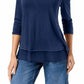 Top de chiffon feminino Style &amp; Co, azul, tamanho pequeno