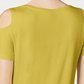 Camiseta feminina JM Collection com ombros descobertos e manga curta, verde, tamanho extragrande