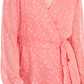 Charter Club Feminino Clip Dot Wrap Top Rosa - Tamanho XX-Grande