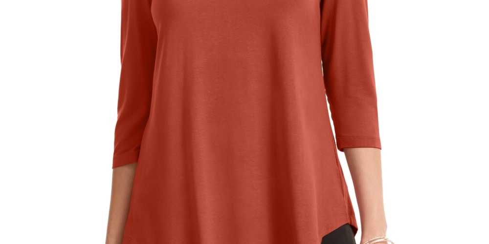 JM Collection Top feminino de ombro descoberto, tamanho médio, vermelho, grande