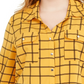Camisa feminina plus size com botões e bolinhas, coleção NY, amarela, tamanho 3X