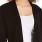 Cardigan feminino peplum com frente aberta Charter Club, preto, tamanho extragrande